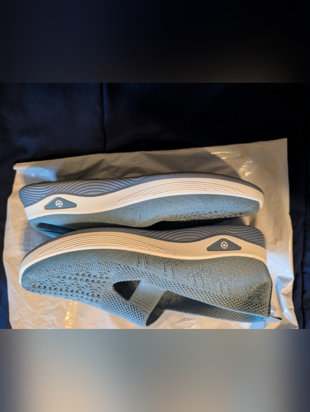 Light Blue Knit Slip-On Sneakers Size 7.5 - Picture 2 of 11